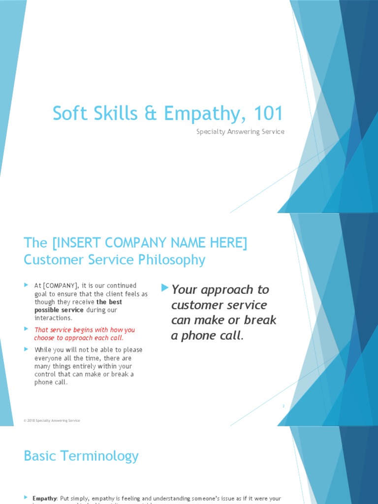 Soft Skills and Empathy 101 PDF Call Centre Empathy