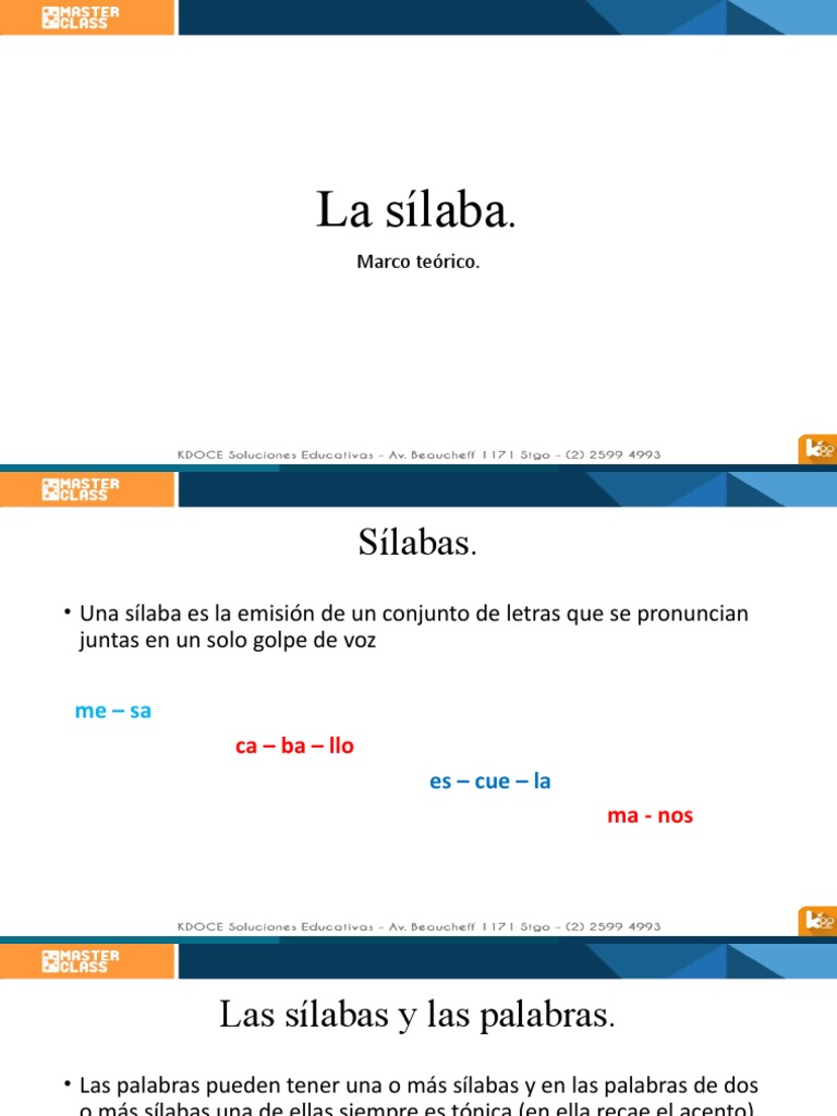 Guía de Sílabas y Acentuación | PDF | Sílaba | Vocal