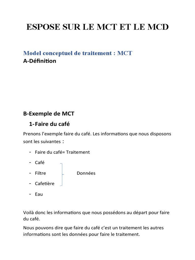 Exposé sur le MCT et le MCD | PDF | Taxe sur la valeur ajoutée ...