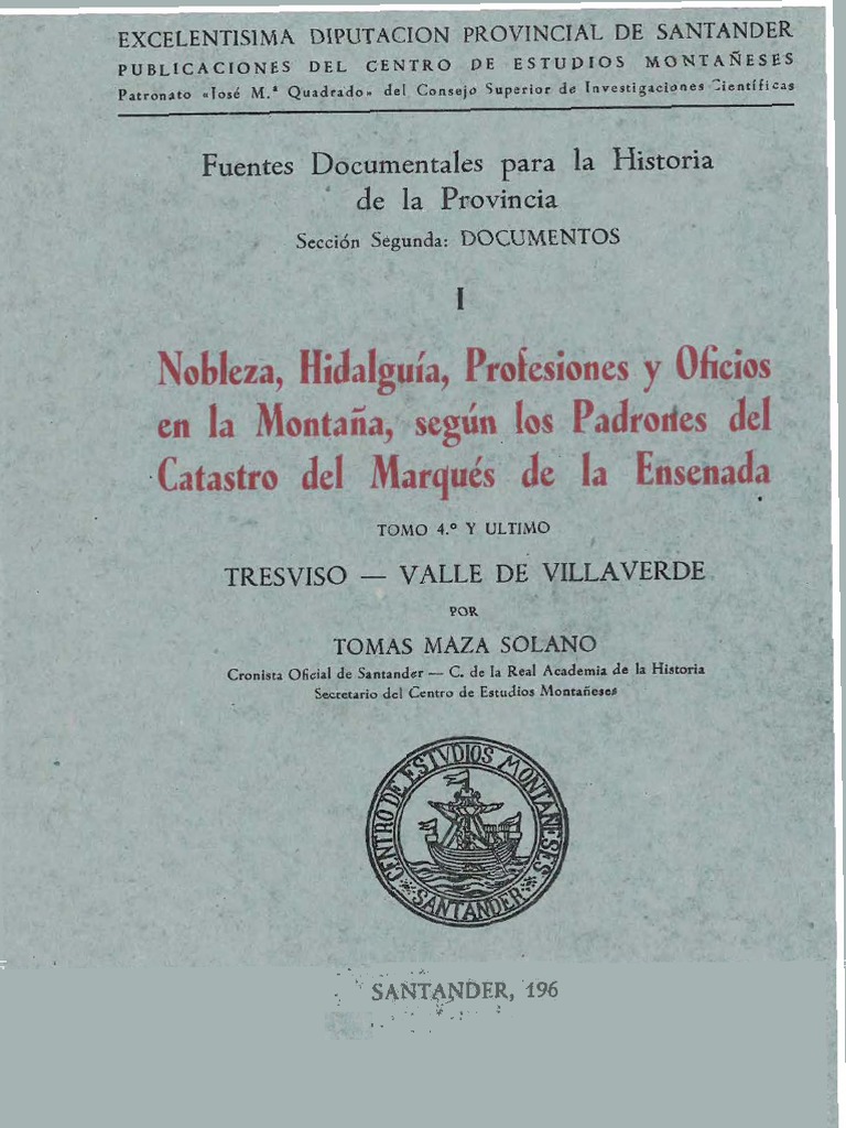 Nobleza y Oficios en la Montaña | PDF | España | Fincas (grupos sociales)