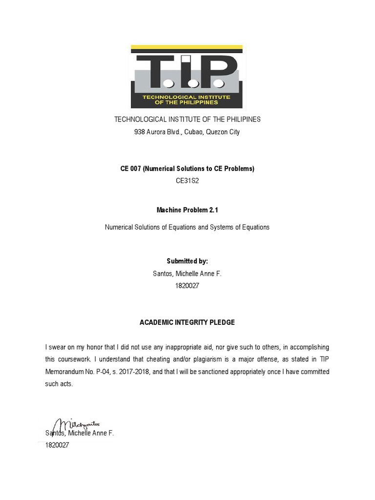 Numerical Solutions for CE Problems | PDF | Matrix (Mathematics ...