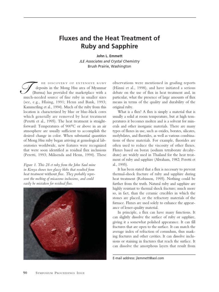 Flux Treatment in Ruby and Sapphire | PDF | Gemstone | Materials