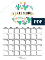 Calendrier Septembre 2021