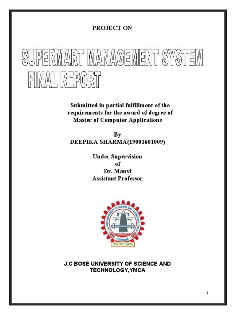 SUPERMART MANAGEMENT SYSTEM IN JAVA-final Report | PDF | Databases ...