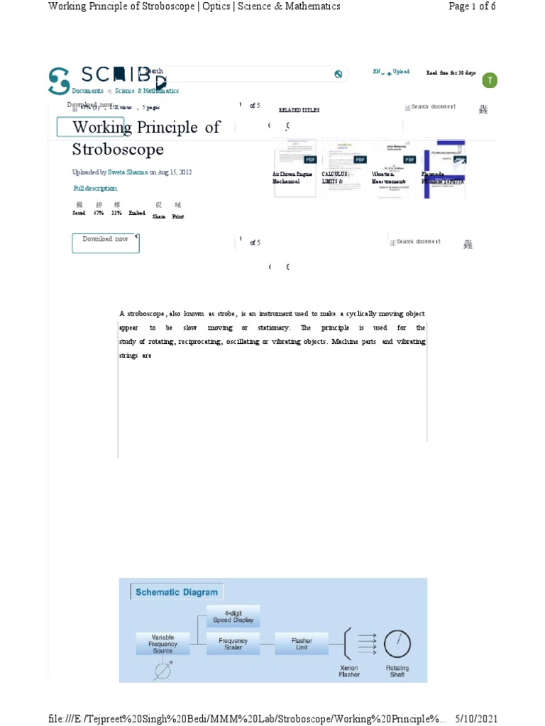 Working Principle of Stroboscope Download Now Download Free PDF