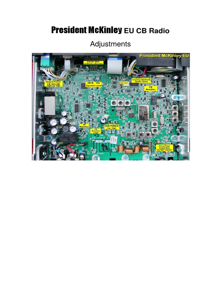 President McKinley EU CB Radio Adjustments PDF