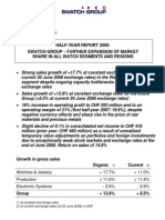 Half-Year Report 2008: Swatch Group - Further Expansion of Market Share in All Watch Segments and Regions