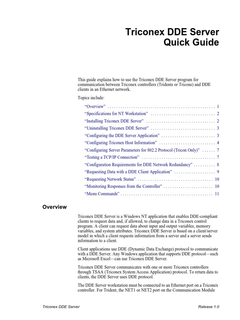 DDE Server Quick Guide, v3.1 | Download Free PDF | Computer Network ...