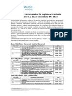 Intreruperi Programate in Zona Muntenia 13.12.2021 - 19.12.2021