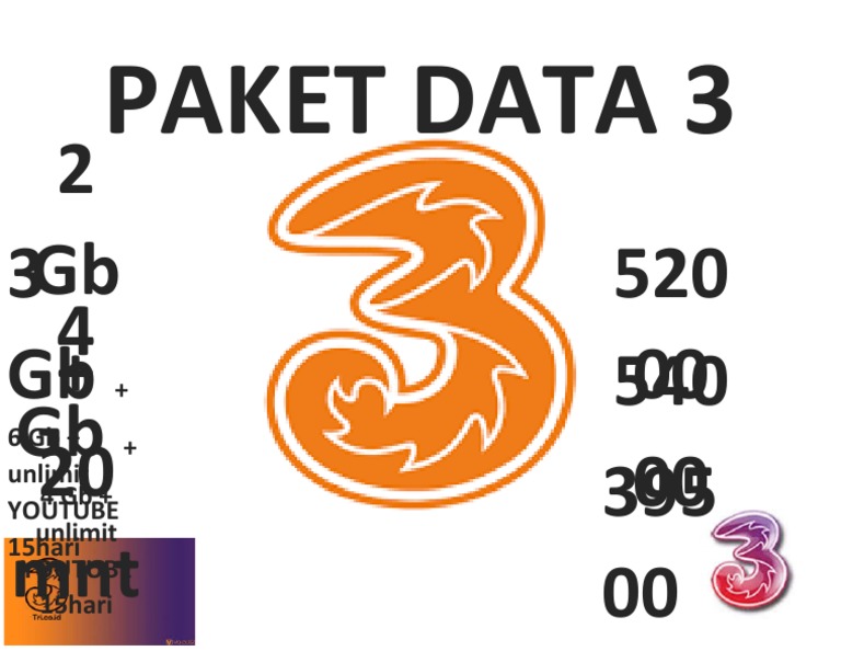 Paket Data 3: 2 GB + 20 MNT 540 00 4 GB 520 00 3 GB | PDF
