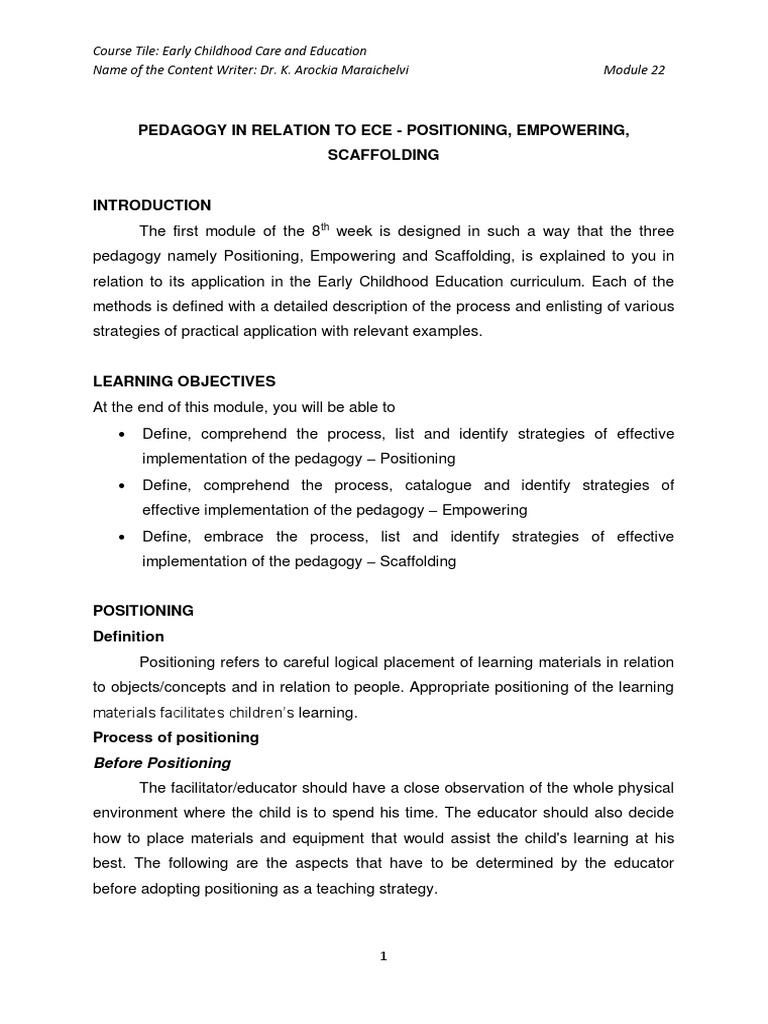 Empowering Pedagogy in Early Childhood | PDF | Pedagogy | Early ...