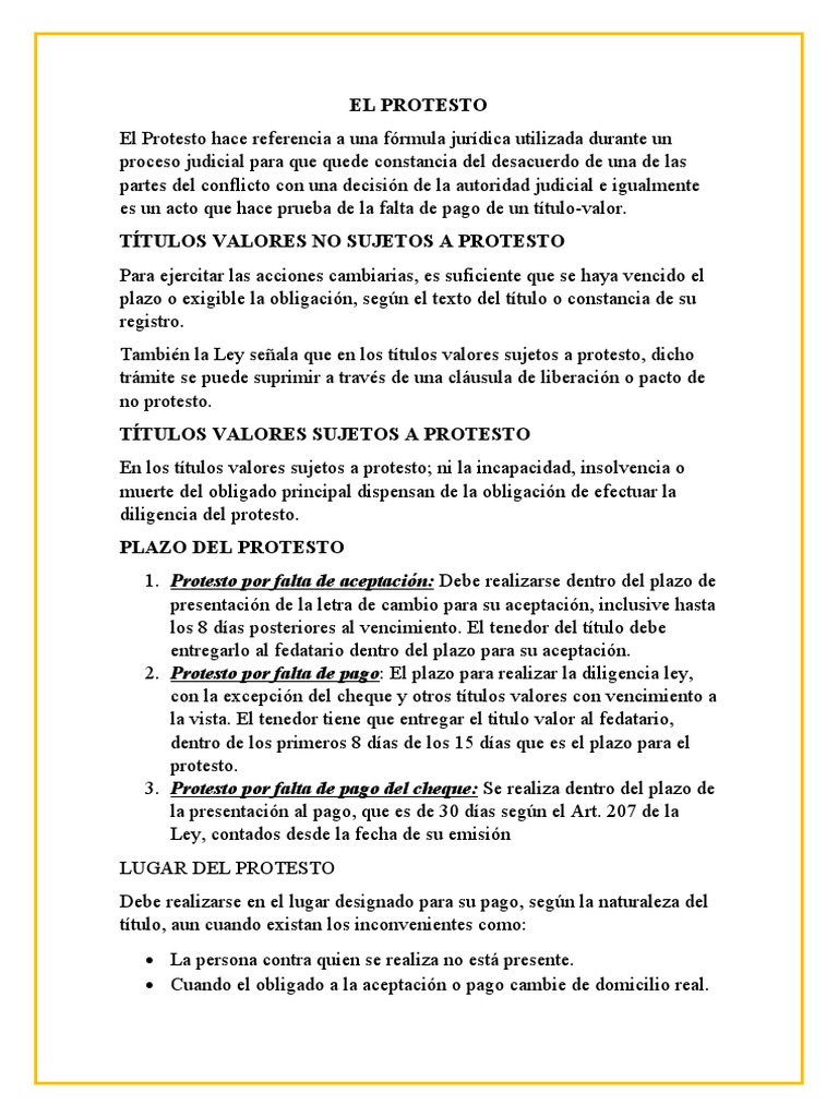 Proceso y Plazos del Protesto Legal | PDF | Gobierno | Justicia