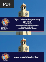 Object Oriented Programming CS F213: BITS Pilani