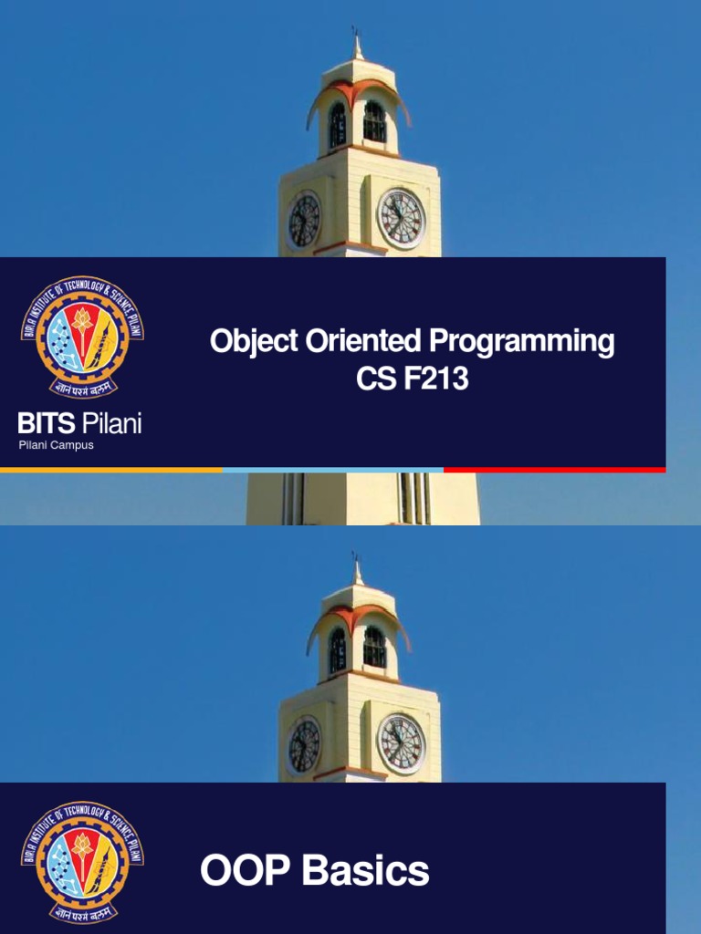 Object Oriented Programming CS F213: BITS Pilani | PDF | Object ...