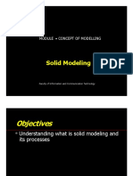 MODULE - UNDERSTANDING SOLID MODELING AND ITS PROCESSES
