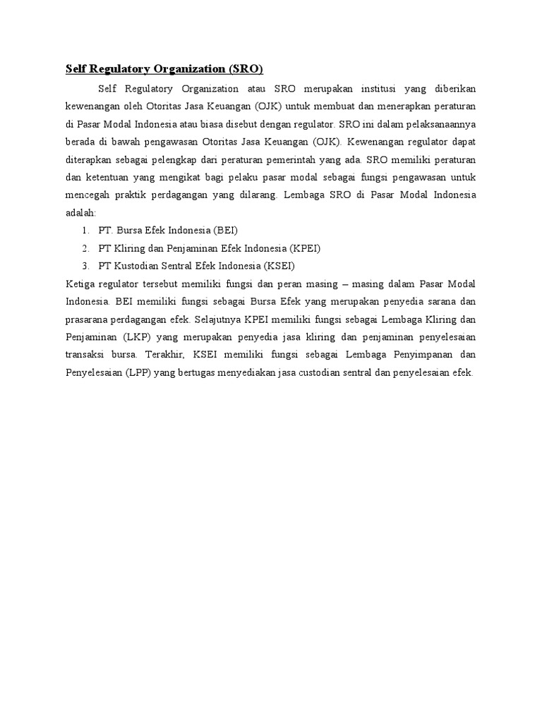 Self Regulatory Organization PDF