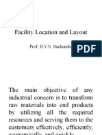Facility Location and Layout: Prof. B.V.N. Sachendra