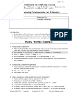 CS 142L Programming Fundamentals Lab 3 Handout: Theory / Syntax / Example