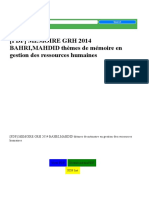 (PDF) MEMOIRE GRH 2014 BAHRI, MAHDID Thèmes de Mémoire en Gestion Des Ressources Humaines PDF