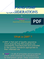 GMP and CGMP Considerations