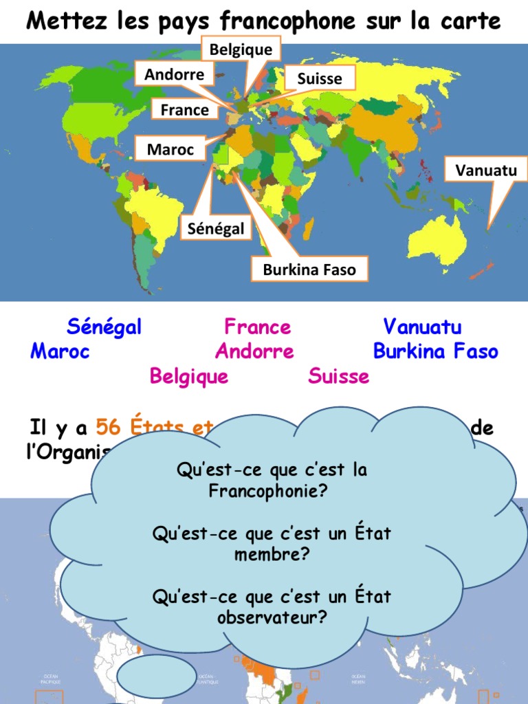 Carte des Pays Francophones | PDF | Linguistique | Langues
