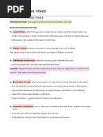 IB ECONOMICS HL - International Trade