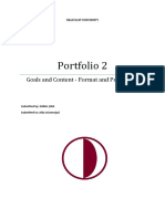 Portfolio 2: Goals and Content - Format and Presentation