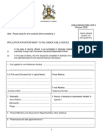 Public Service Form 3 (PSF 3) : The Republic of Uganda