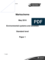 Environmental Systems and Societies Paper 1 SL Markscheme