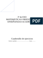 3º ESO Matemáticas Orientadas a Enseñanzas Académicas EJERCICIOS