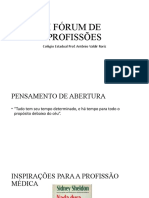 I FÓRUM DE PROFISSÕES - Palestra