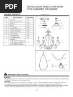 Instruction Sheet Is-Rsv5006 Style Number: Rsv5006Af: Package Contents