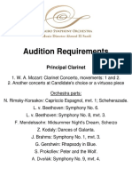 Audition Requirements: Principal Clarinet