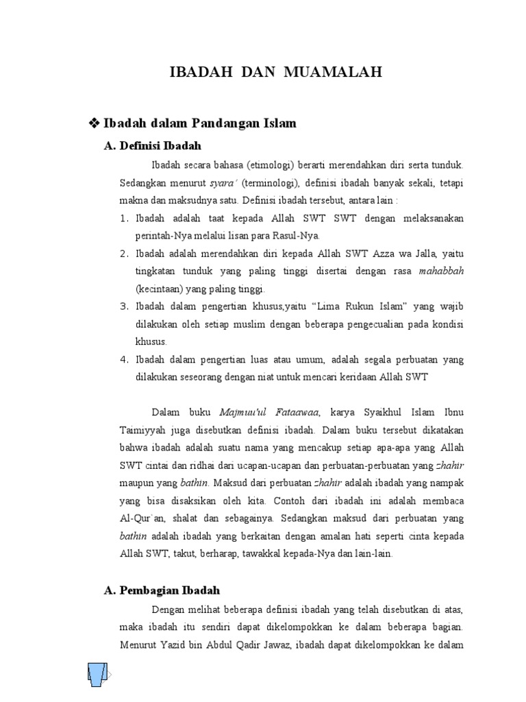 Ibadah Dan Muamalah Pdf