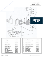 MODEL H3312 Parts List: Description No. Part No. Description No. Part No