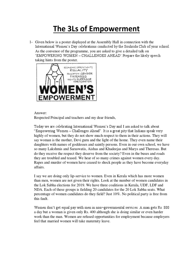 The 3Ls of Women's Empowerment | PDF | Leadership | Empowerment