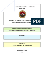 Informe 2 - Tolerancia A La Glucosa - Larico Mamani, Alex Roberto