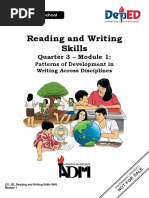 RWS - Q1 - Module 1.patterns of Development in Writing Across Disciplines