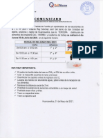 Comunicado Distribución de Alimentos