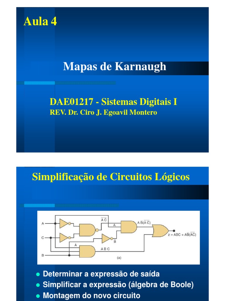 Aula 4 - Mapas de Karnaugh 2021 | PDF | Eletrônicos digitais | Design ...