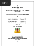 Micro-Project Report ON "Wedding Management Database System"