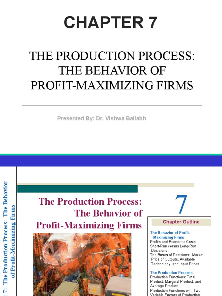 CH 7 The Production Process - The Behaviour of Profit Maximising Firm ...