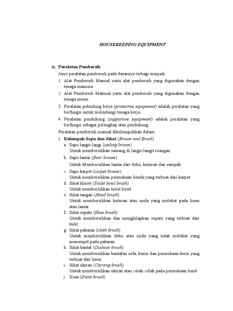 Housekeeping Equipment PDF