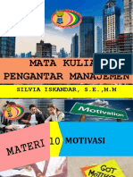 Mata Kuliah Pengantar Manajemen: Silvia Iskandar, S.E.,M.M
