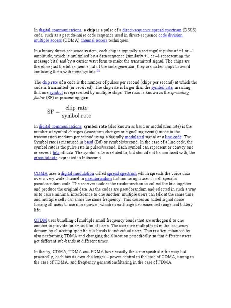 Chip Rate PDF Modulation Broadcasting