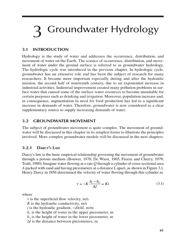 Groundwater Hydrology Pdf Porosity Permeability Earth Sciences