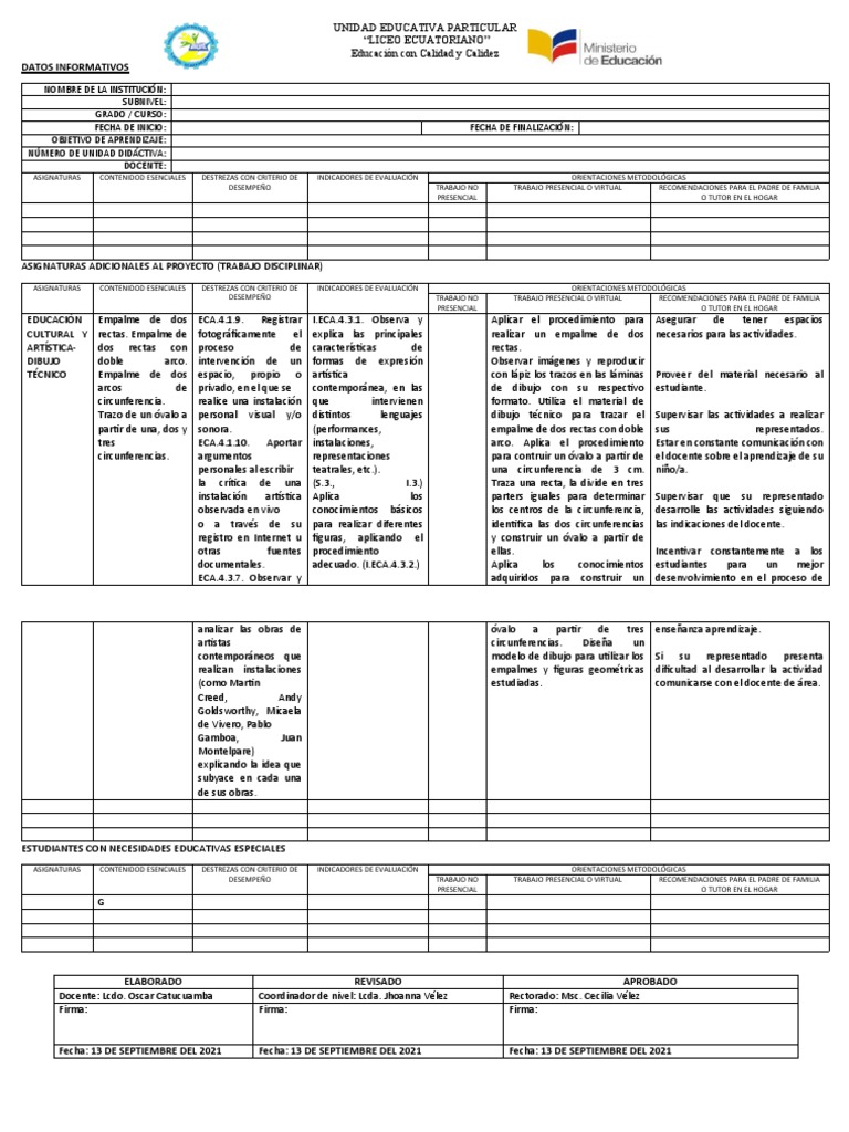 Formato de Planificación Abp | PDF | Dibujo | Evaluación