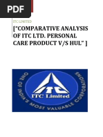 "Comparative Analysis of Itc Ltd. Personal Care Product V/S Hul"