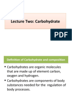 Lecture Two: Carbohydrate Lecture Two: Carbohydrate