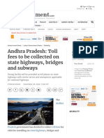 Andhra Pradesh - Toll Fees To Be Collected On State Highways, Bridges and Subways, Government News, ET Government